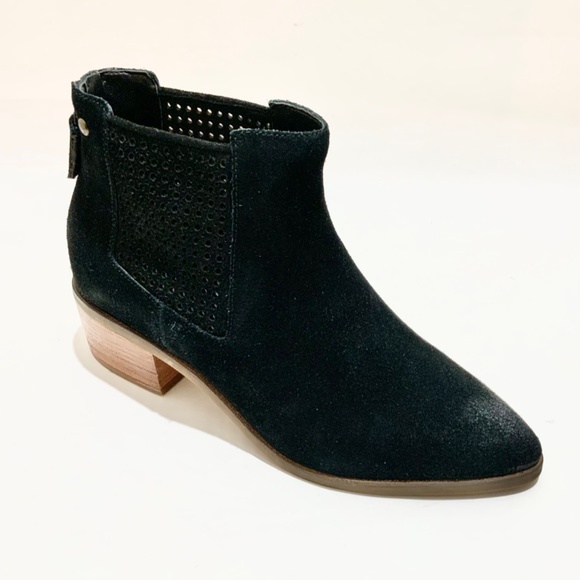 Cole Haan Val Black Suede Booties Pointed Toe Block Heel Women’s Ankle Boots 7 - Picture 7 of 9